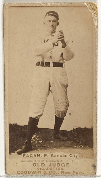 Goodwin & Company, William A. "Bill" Fagan, Pitcher, Kansas City Cowboys, from the Old Judge series (N172) for Old Judge Cigarettes