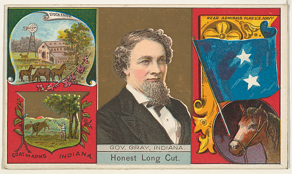 W. Duke, Sons & Co., Governor Gray, Indiana, from "Governors, Arms, Etc." series (N133-1), issued by Duke Sons & Co.
