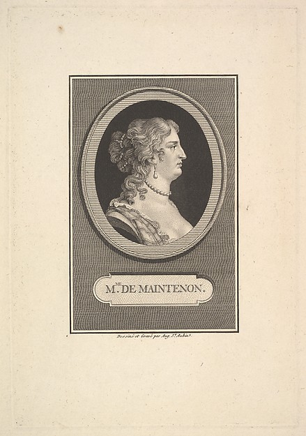 Augustin de Saint-Aubin, Portrait of Madame de Maintenon