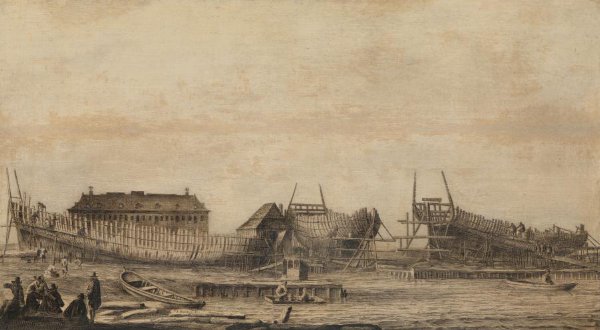 Ludolf Bakhuysen, The Shipyard of the Amsterdam Admiralty