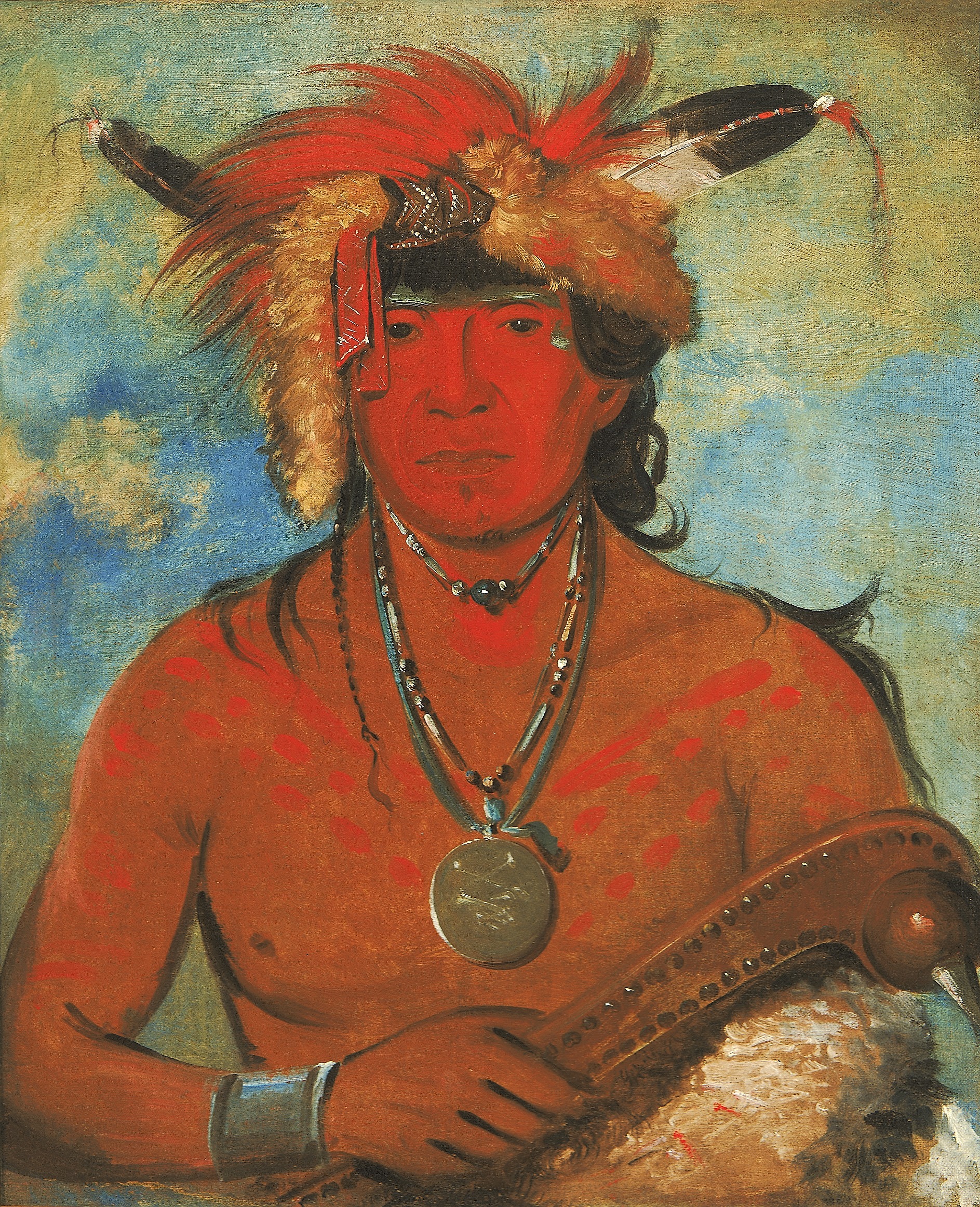 George Catlin, Háh-je-day-ah'-shee, Meeting Birds, a Brave