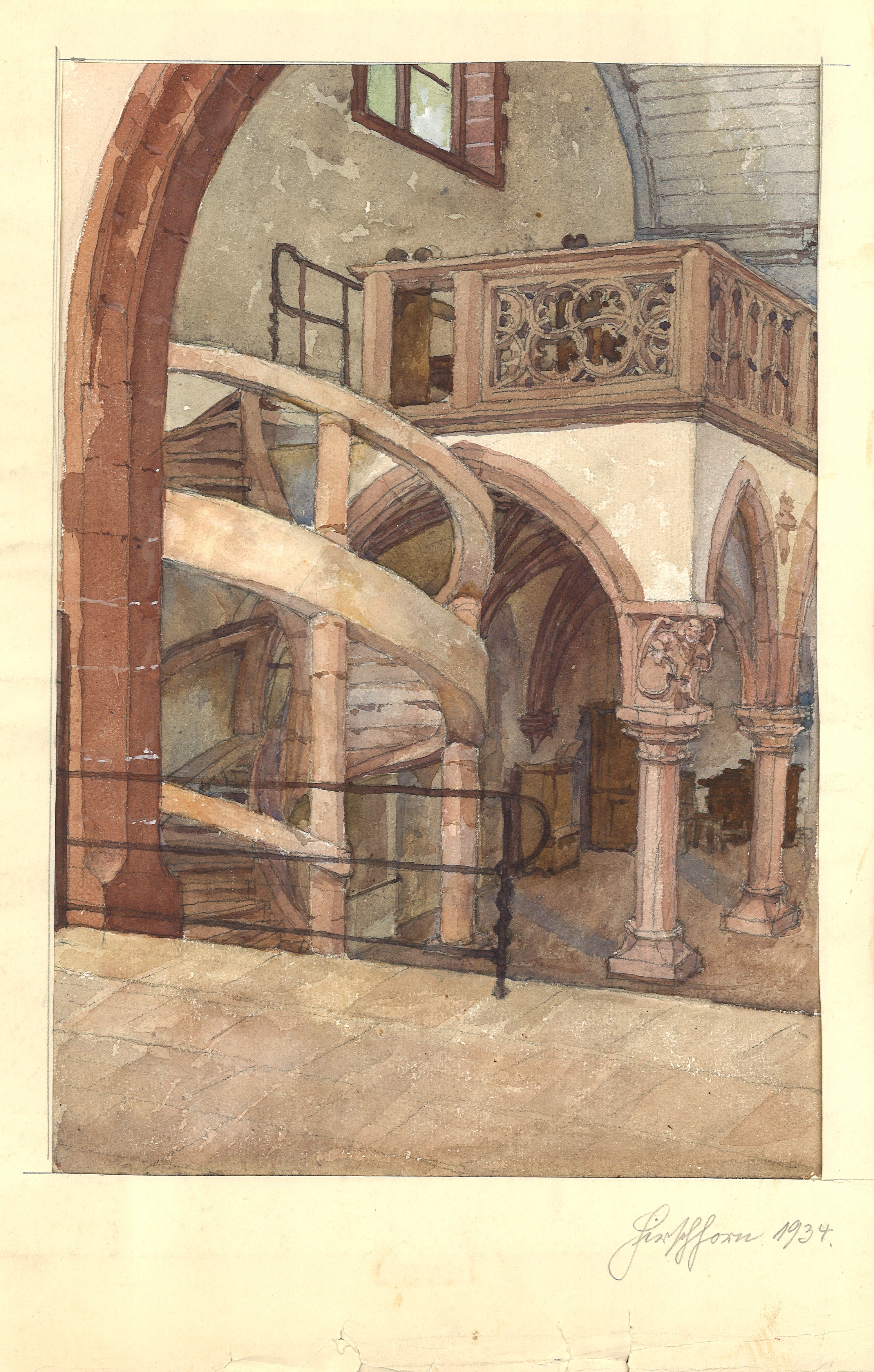 Otto Stiehl, Hirschhorn am Neckar (Hessen): Karmeliter-Klosterkirche Mariä Verkündigung, Lettner