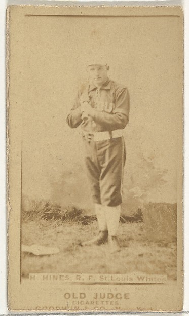 Goodwin & Company, Hines, Right Field, St. Louis Whites, from the Old Judge series (N172) for Old Judge Cigarettes