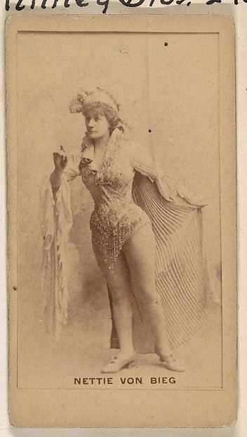 Kinney Brothers Tobacco Company, Nettie Von Bieg, from the Actresses series (N245) issued by Kinney Brothers to promote Sweet Caporal Cigarettes