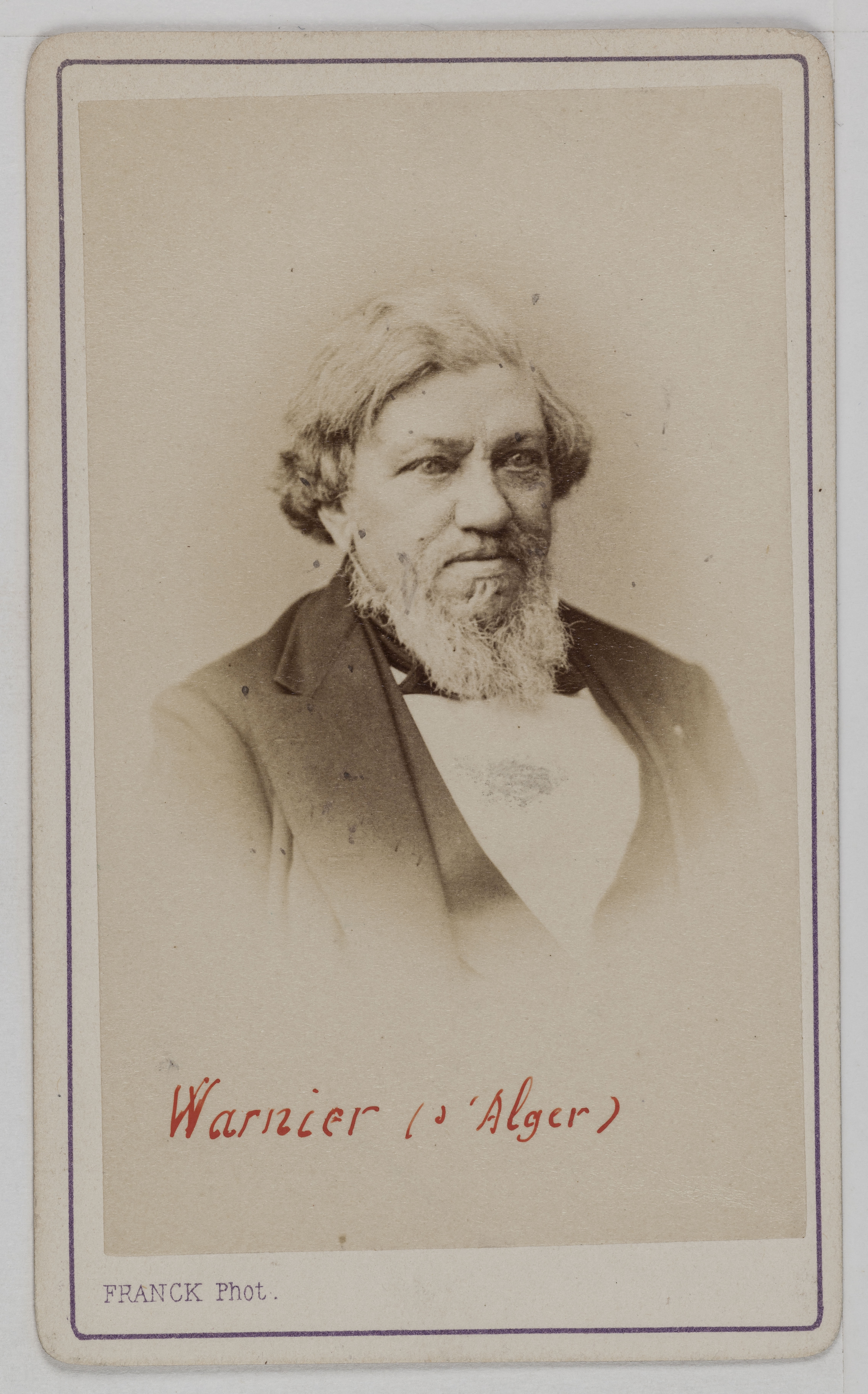 Franck, Portrait d'Auguste Hubert Warnier (1810-1875), médecin et homme politique.