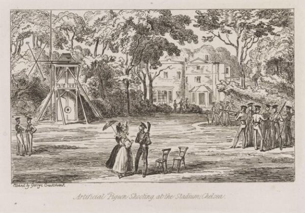 Cruikshank, George, Artificial Pigeon Shooting, at the Stadium, Chelsea.