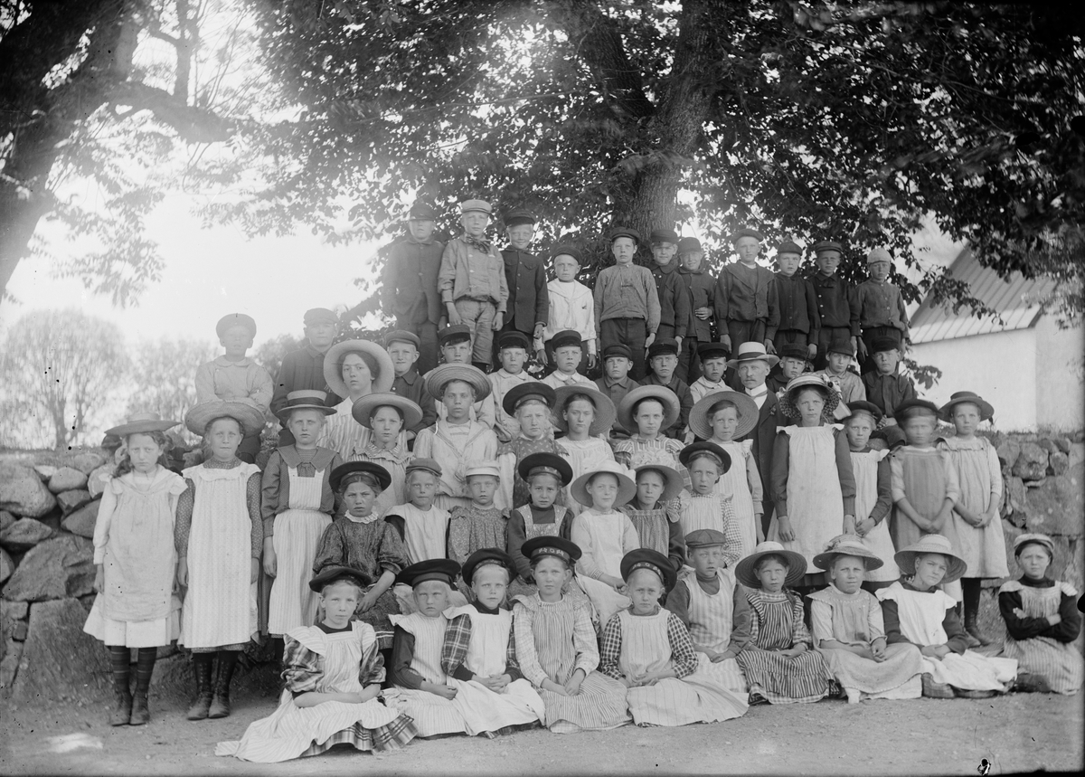 St Joseph, School class, Färentuna, Färentuna parish, Uppland 1911