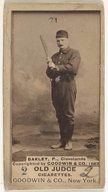 Goodwin & Company, Edward Enoch "Jersey" Bakely, Pitcher, Cleveland, from the Old Judge series (N172) for Old Judge Cigarettes
