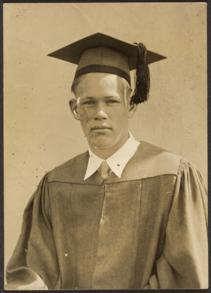 Louis Fleckenstein, [Young Man in Cap and Gown]
