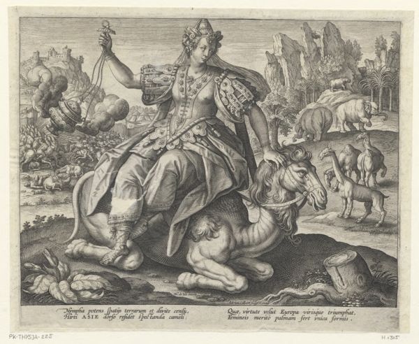 Collaert, Adriaen, (-1618), (printmaker), The four continents: Asia