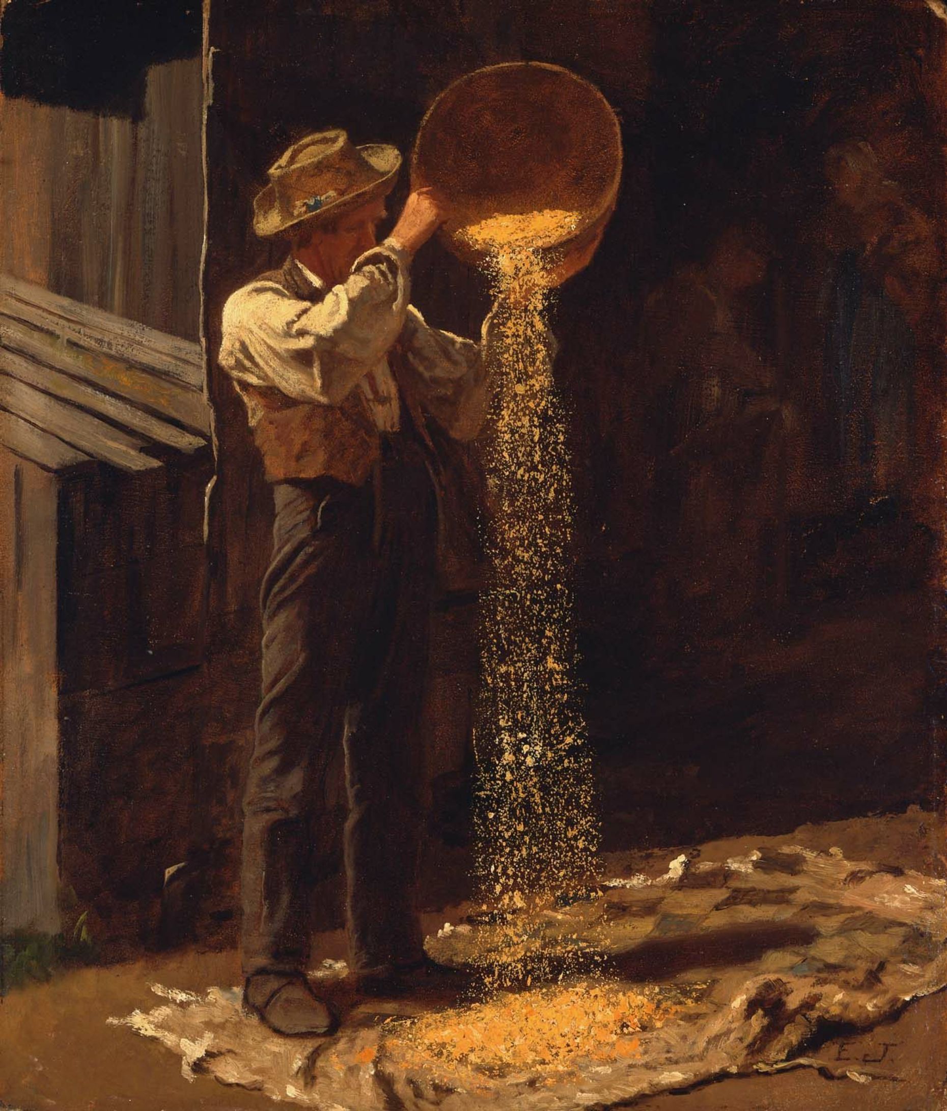 Eastman Johnson, Winnowing Grain