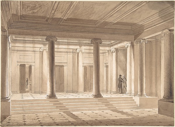 Anonymous, British, 19th century, Ionic Entrance Hall