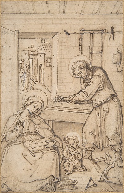 Hans Bol, The Childhood of Christ, in the carpenter's shop