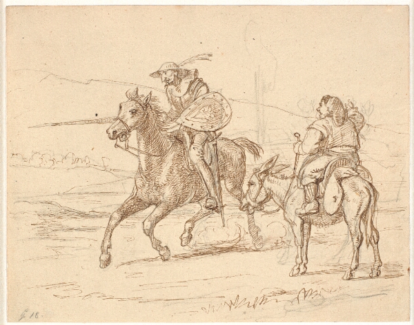 Wilhelm Marstrand, Mens Sancho ser til, går Don Quixote til angreb