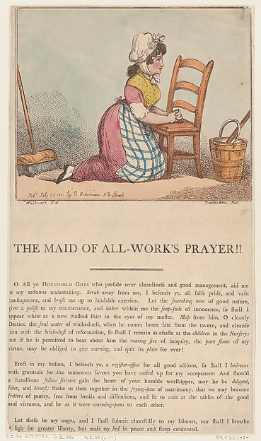 Thomas Rowlandson, The Maid of All-Work's Prayer!!