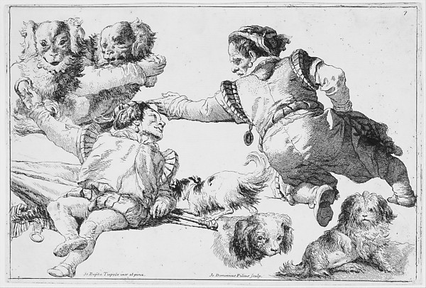 Giovanni Domenico Tiepolo, Studies of Dwarfs and Dogs