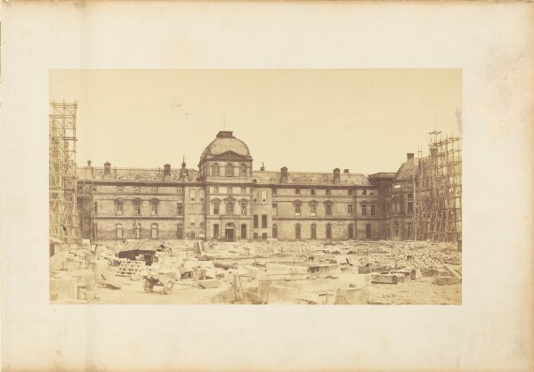 Édouard Baldus, [La Cour Napoléon Seen from the Carrousel, Louvre, Paris]