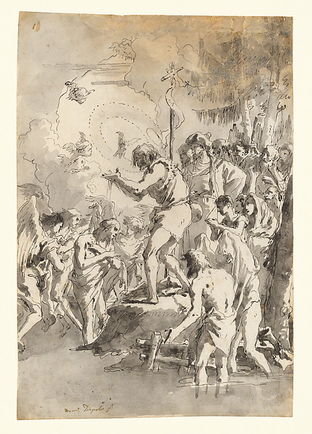 Giovanni Domenico Tiepolo, The Baptism of Christ (with Three Angels Attending Him)