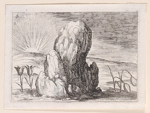 Jacques Callot, Les Tulipes et le Soleil (The Tulips and the Sun), plate 6 from "Lux Claustri ou La Lumière du Cloitre" (The Light of the Cloisters)