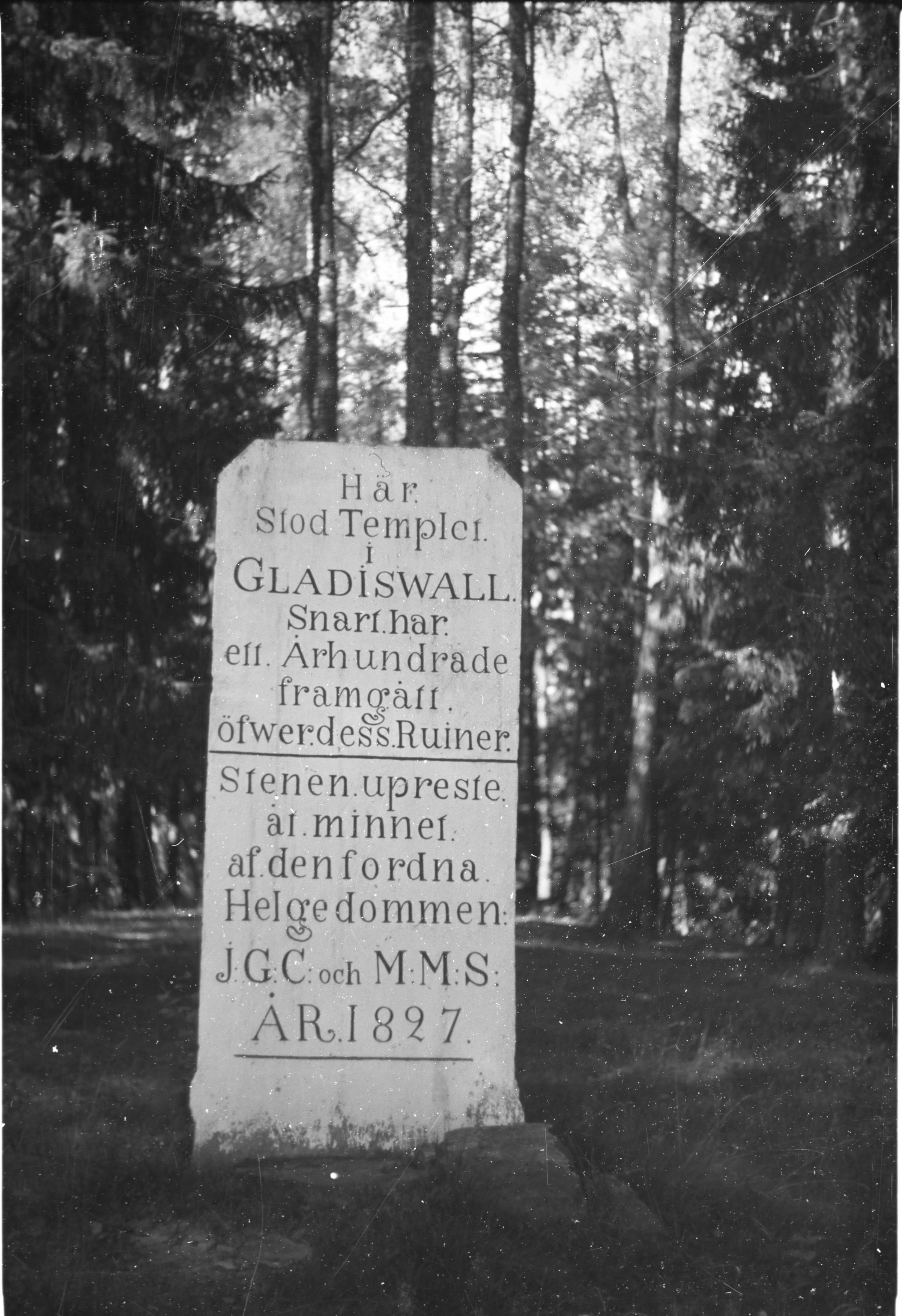 Bertil Berthelson, Glava, Gamla kyrkplatsen Vid Fors, Gladisvall