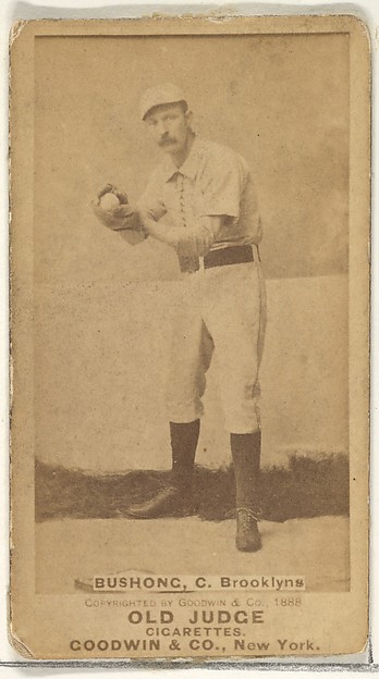 Goodwin & Company, Bushong, Catcher, Brooklyn, from the Old Judge series (N172) for Old Judge Cigarettes