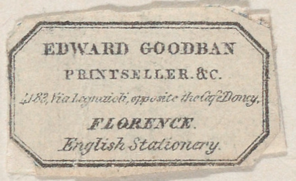 Anonymous, British, 19th century, Trade Card for Edward Goodban, Printseller