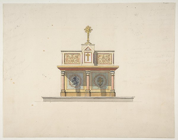 Jules-Edmond-Charles Lachaise, Design for an altar table surmounted by a crucifixion