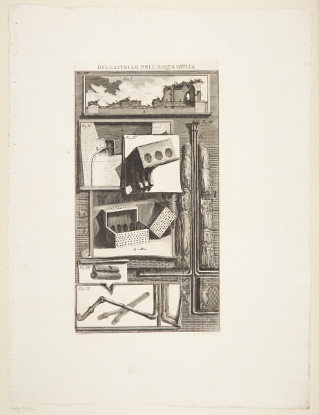 Giovanni Battista Piranesi, Snit af en fontæne; samt detailstudier af rørledninger