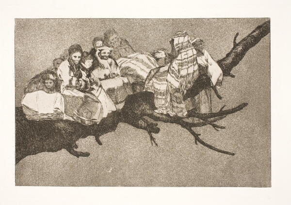 Francisco de Goya, Latterlig dårskab (At færdes mellem grenene / at tale gennem sin hat)