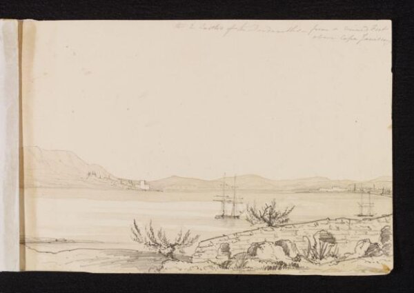 Unknown, the 2 Castles of the Dardanelles - from a ruined Fort above Cape Janissary