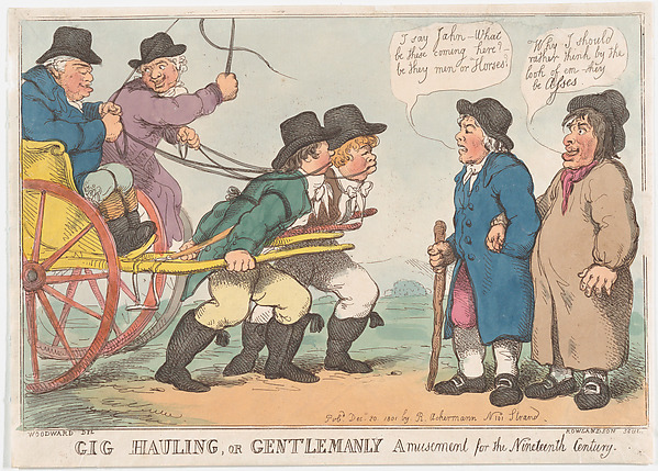 Thomas Rowlandson, Gig Hauling, or Gentlemanly Amusement for the Nineteenth Century