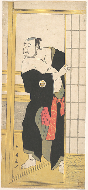 Katsukawa Shun'ei 勝川春英, Asao Tamesaburo as a Stout Man with a Green Kimono