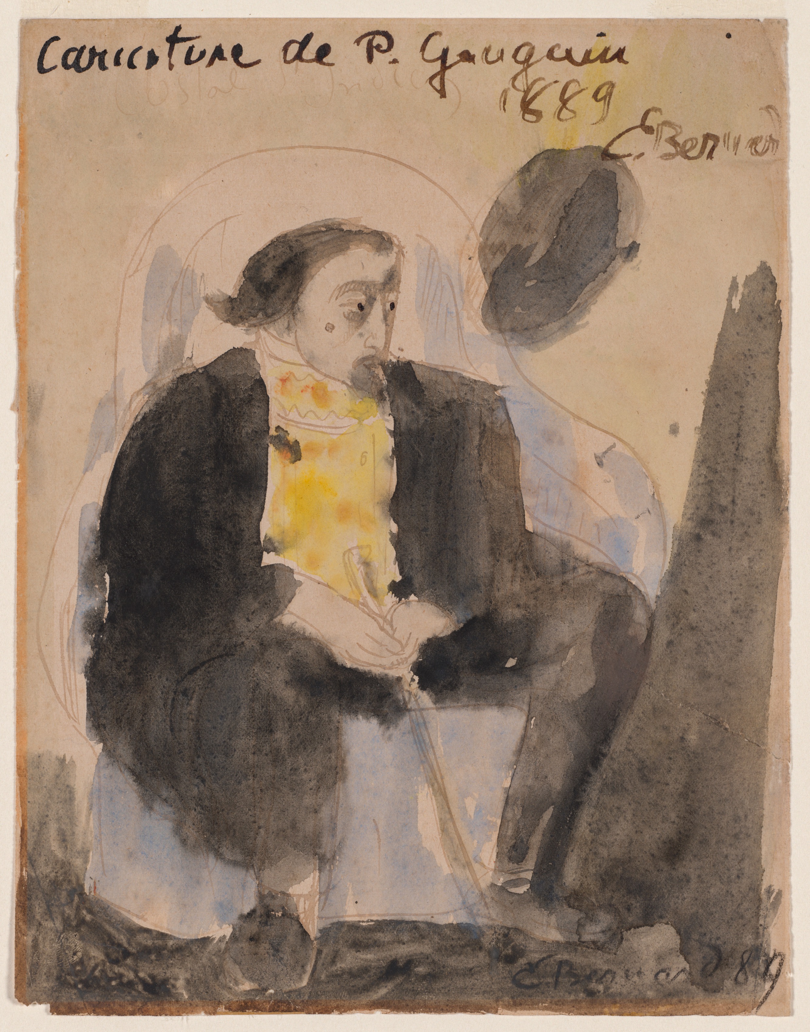 Émile Bernard, Caricature of Paul Gauguin