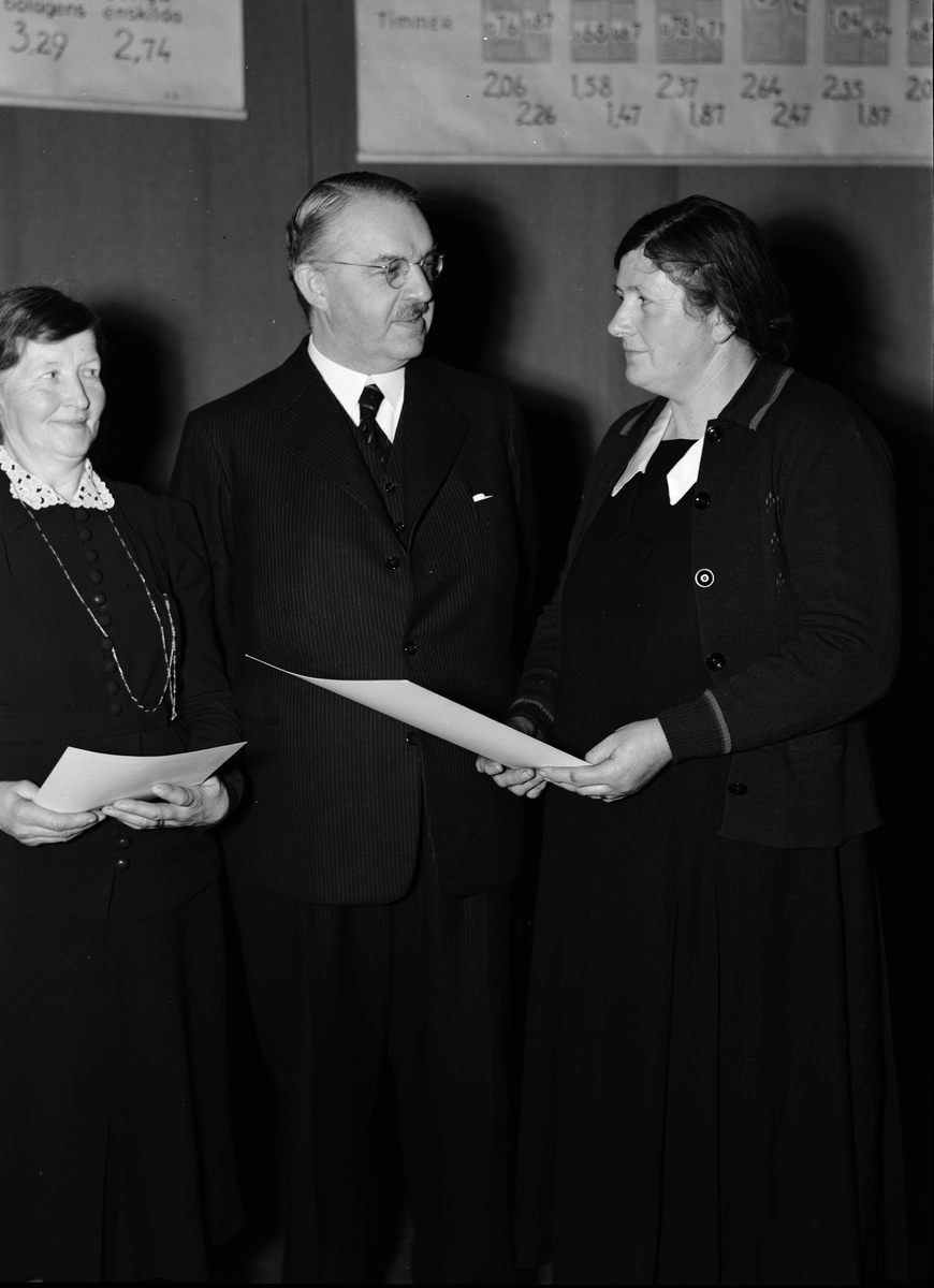 Paul Sandberg, Landshövding Hilding Kjellman med två kvinnor, Uppsala i oktober 1937