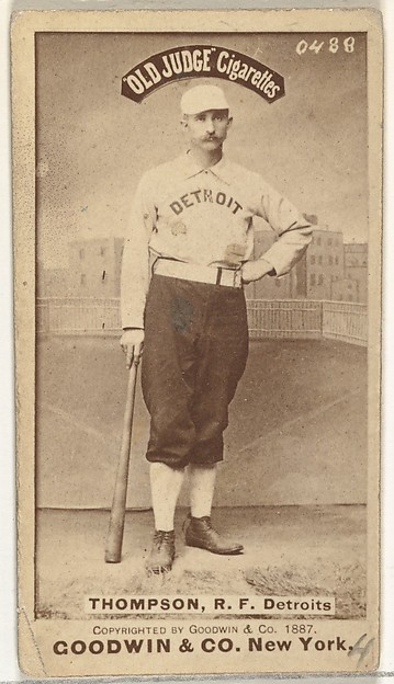 Goodwin & Company, Samuel Luther "Sam" Thompson, Right Field, Detroit Wolverines, from the Old Judge series (N172) for Old Judge Cigarettes