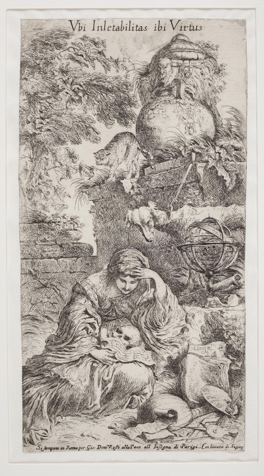 Giovanni Benedetto Castiglione, La femme assise dans des ruines