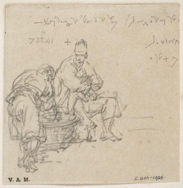 George Chinnery, Chinese figures by a basket