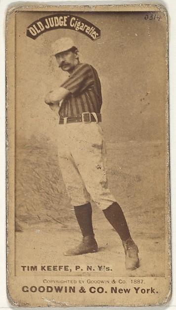 Goodwin & Company, Timothy John "Tim" Keefe, Pitcher, New York, from the Old Judge series (N172) for Old Judge Cigarettes