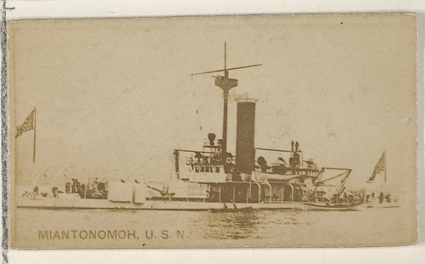 Allen & Ginter, Miantonomoh, U.S.N., from the Famous Ships series (N50) for Virginia Brights Cigarettes