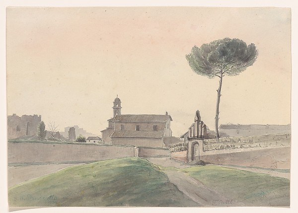 Franz Ludwig Catel, View of the Church of San Pancrazio, Rome, from the South