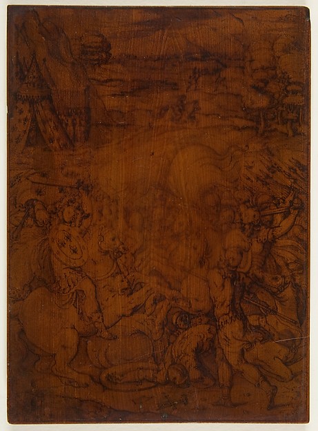 Anonymous, Italian?, 16th century, Battle Scene with the Emblems of the Farnese Family