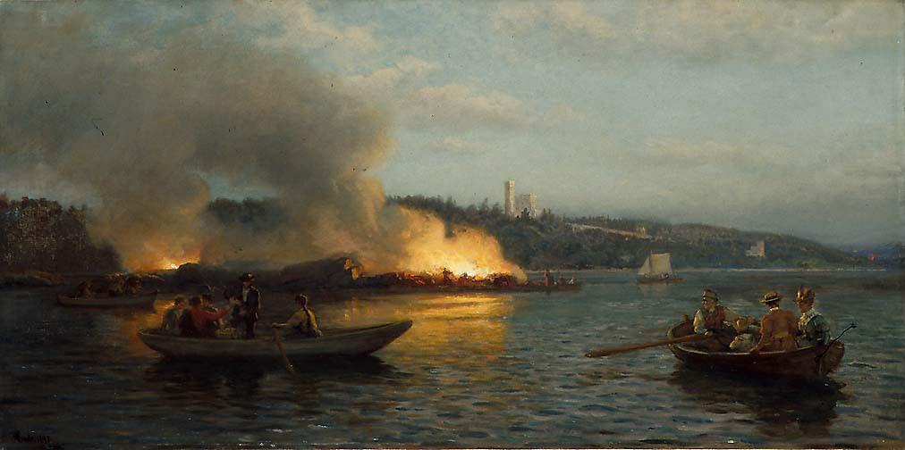 Hans Gude, Midsummer Eve at the Oslofjord