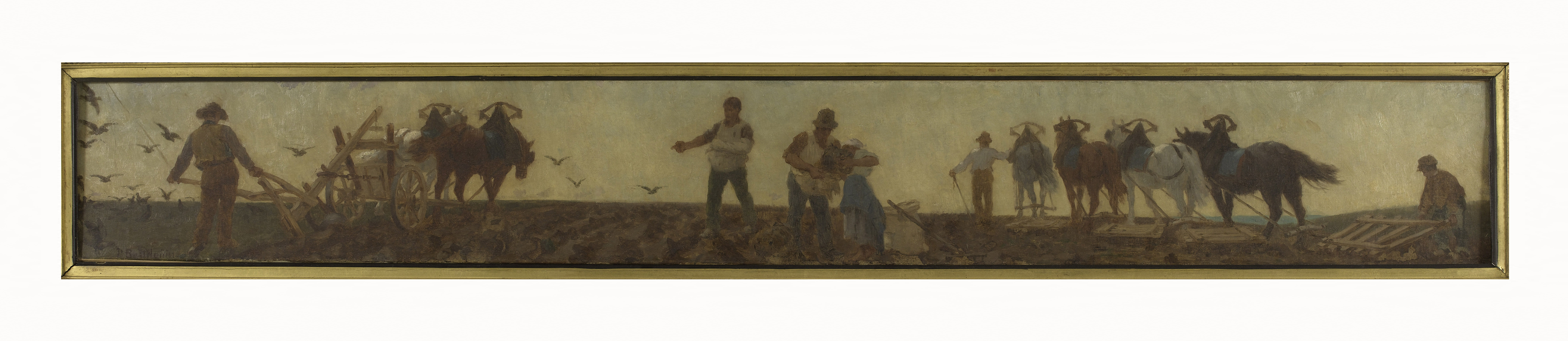 Paul-Albert Baudouin, Histoire du blé : labours, semailles, hersage : Esquisse pour la salle de dessin de l'école de la rue Dombasle, 15ème arrondissement de Paris