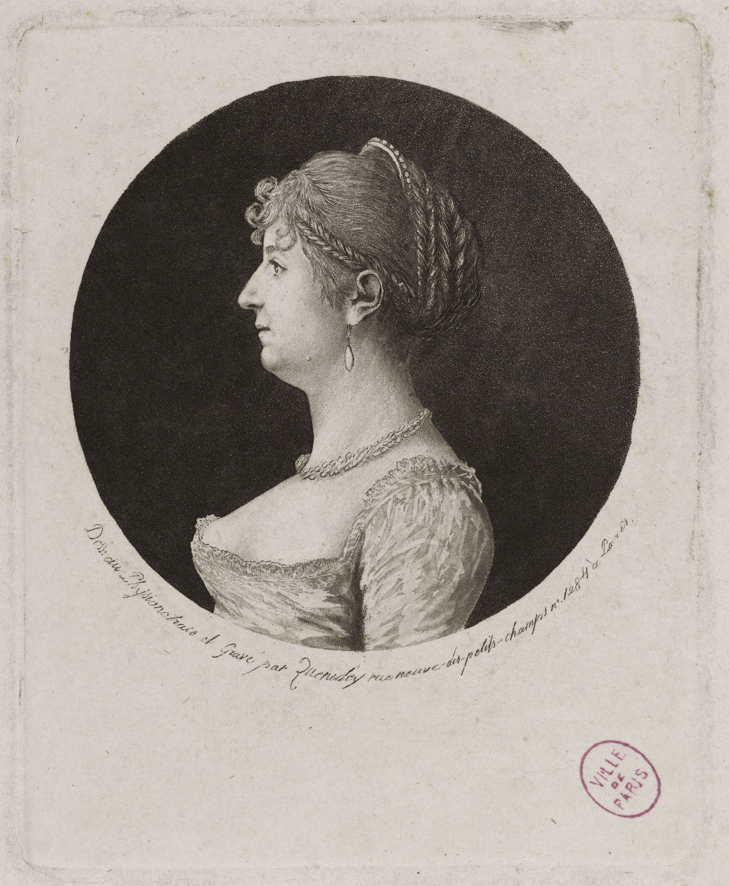 Edmé Quenedey, Portrait d'une femme, fin XVIIIème siècle/début XIXème siècle