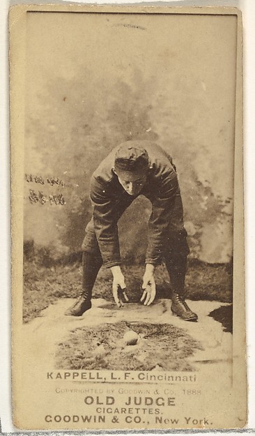 Goodwin & Company, Henry "Heinie" Kappel, Left Field, Cincinnati, from the Old Judge series (N172) for Old Judge Cigarettes