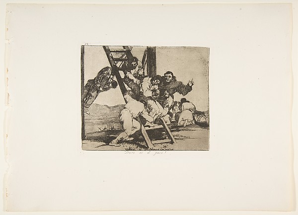 Goya (Francisco de Goya y Lucientes), Plate 14 from "The Disasters of War" (Los Desastres de la Guerra): It's a hard step! (Duro es el paso!)