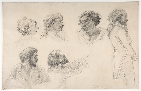 Théodore Géricault, Six studies for Corréard and Savigny in the "Raft of the Medusa"