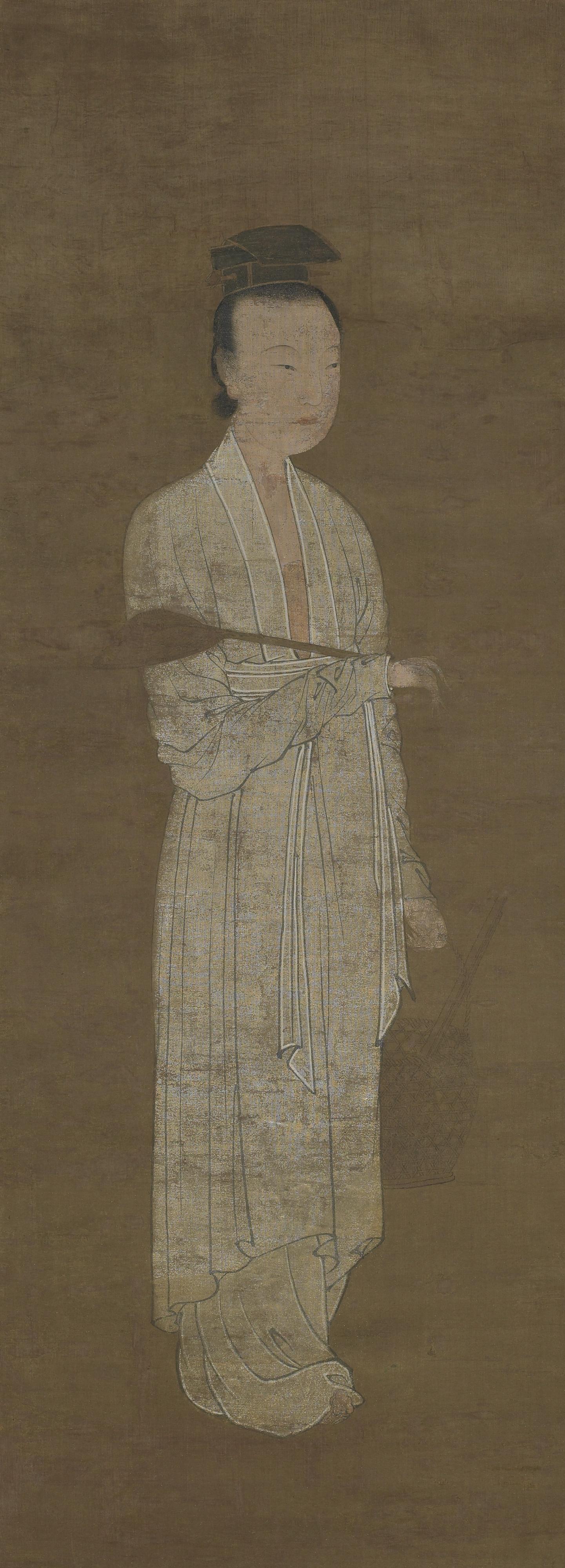 Formerly attributed to He Chong, Portrait of a woman in white: Lu Meiniang 廬媚娘像