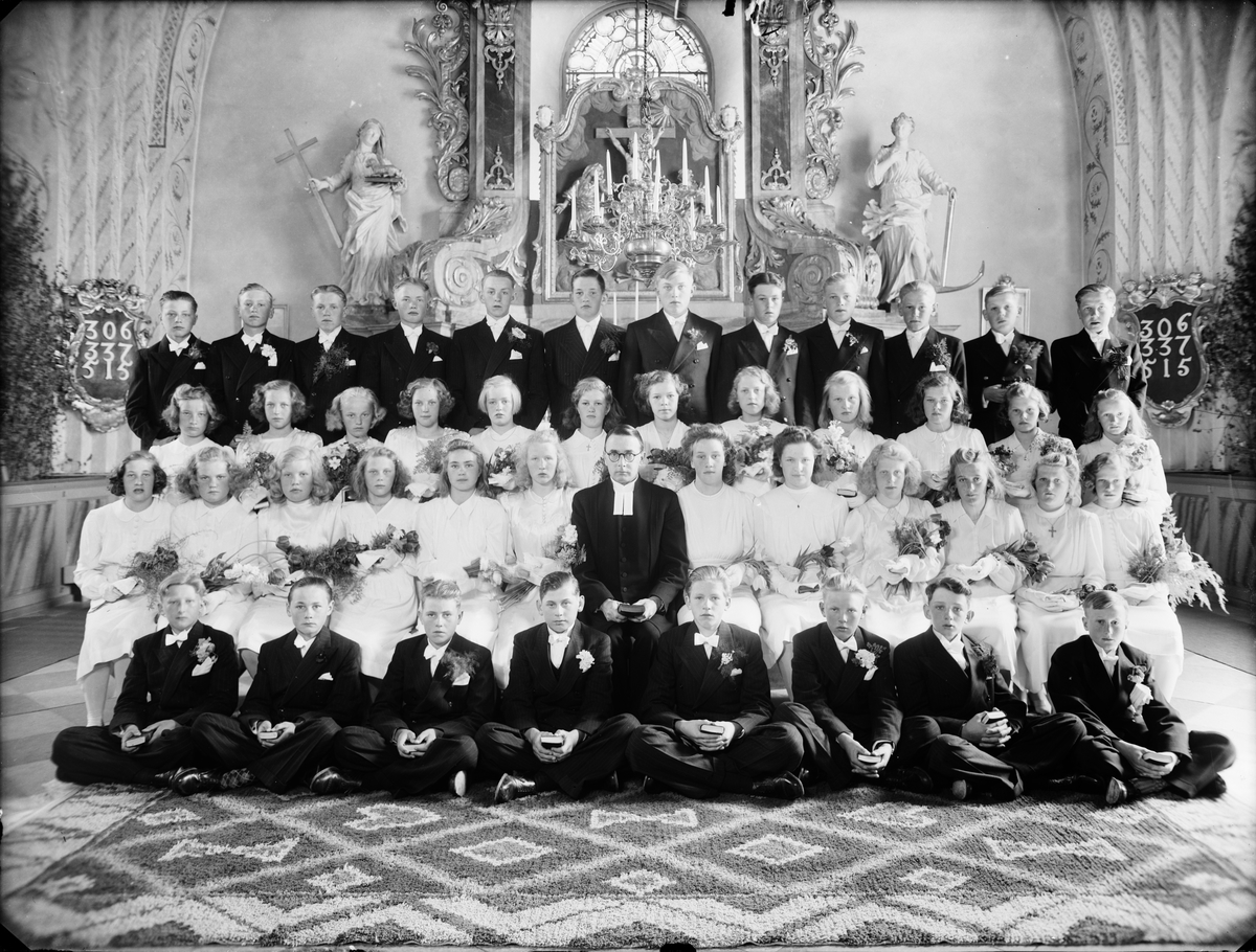 Skötsner-Edhlund, Konfirmander, Börstil parish, Uppland 1943
