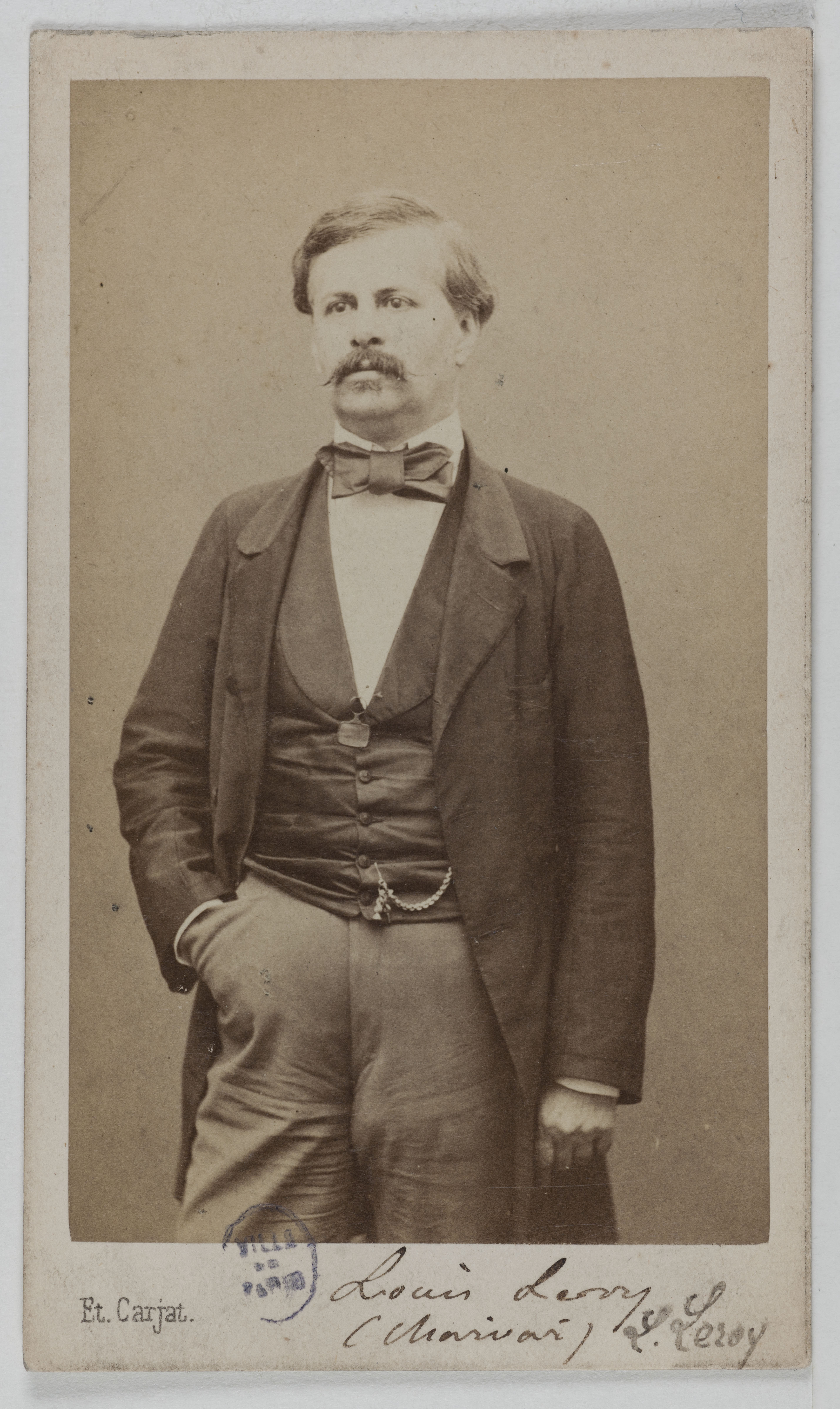 Carjat & Cie, Portrait de Leroy Louis, (1812-1885), (graveur, littérateur, auteur dramatique)